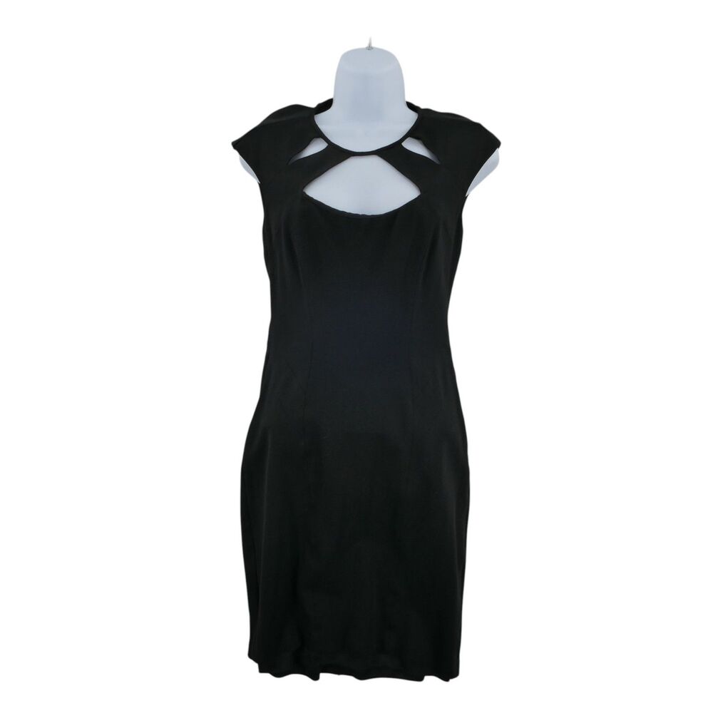 Cache Sz 4 Y2K  Black Mini Dress Bodycon Cutouts Sleeveless Sexy Night Out Party